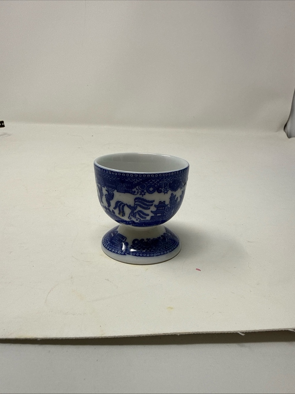 Blue and White Porcelain Egg Cup - Classic Decorative Home Accent